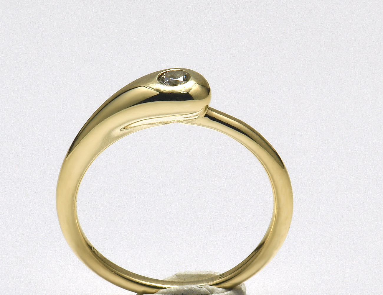 Diamant Solitär Ring 585 14 K Gelbgold Brillant 0,07 ct