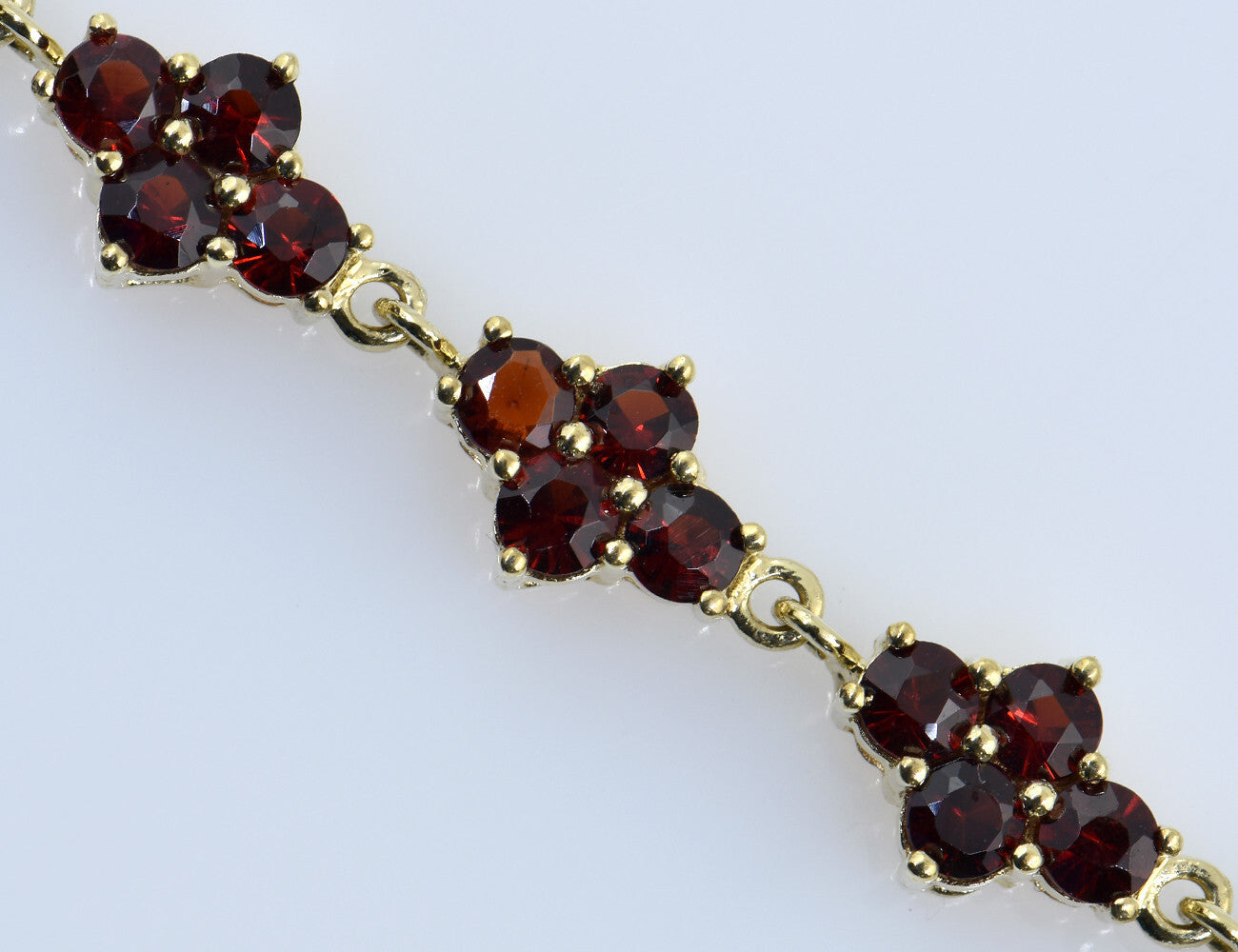 Granat Armband 18,5 cm 333 8 K Gelbgold