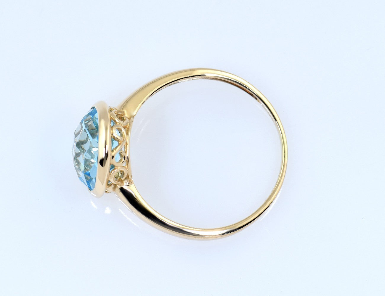 Ring Blautopas 585/000 14 K Gelbgold