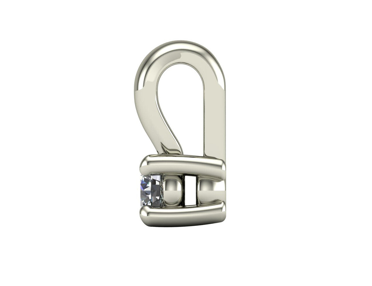 Diamant Solitär Anhänger 585/000 14 K Weißgold 1 Brillant 0,06 ct
