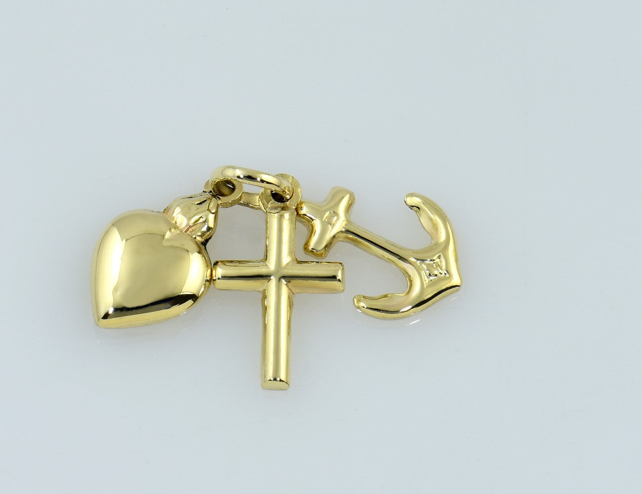 Kleiner Anhänger Glaube Liebe Hoffnung 585/000 14 K Gelbgold