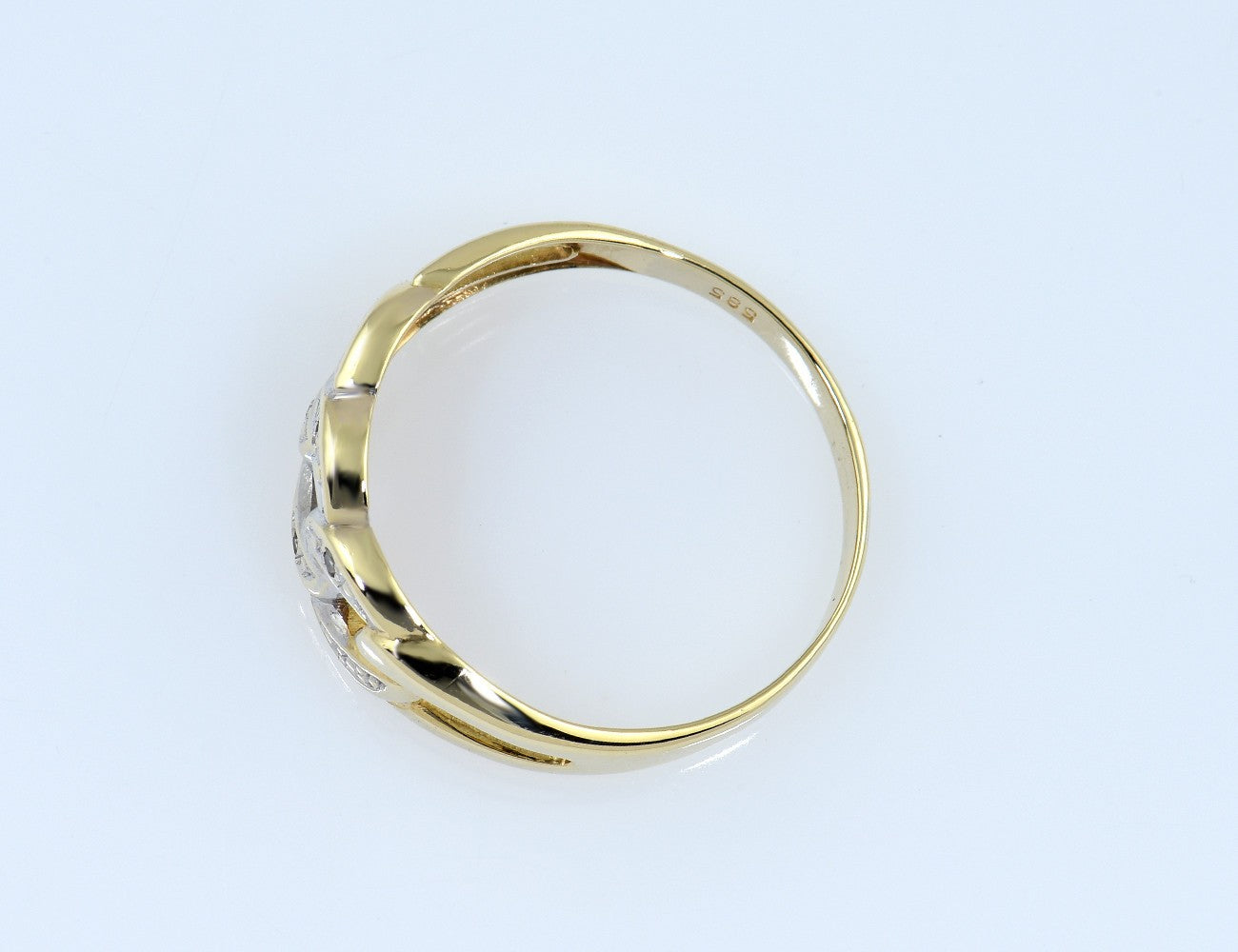 Diamant Ring 585/000 14 K Gelbgold 4 Diamant 0,02 ct