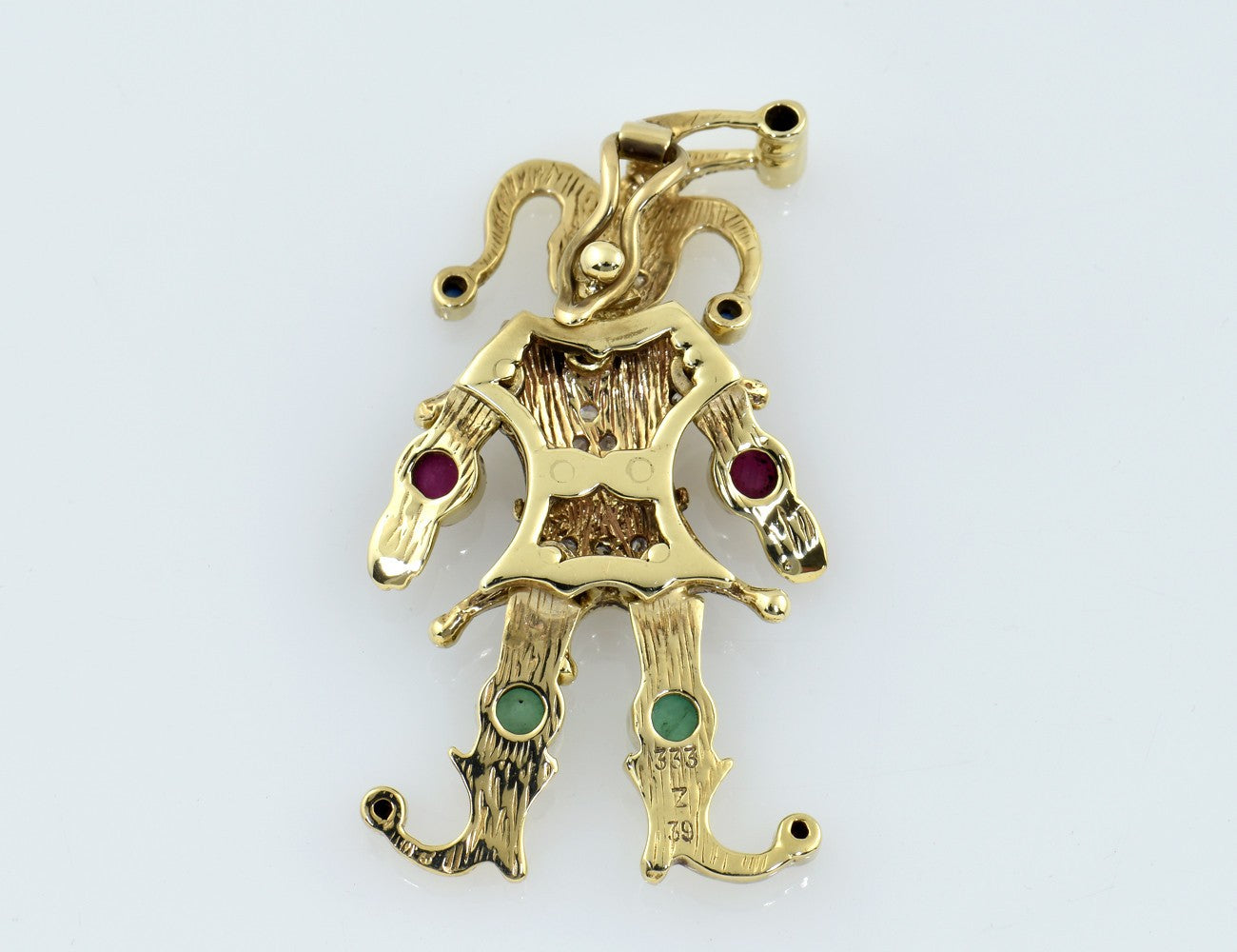 Anhänger Till Eulenspiegel Smaragd Rubin Saphir Zirkonia 333/000 8 K Gelbgold