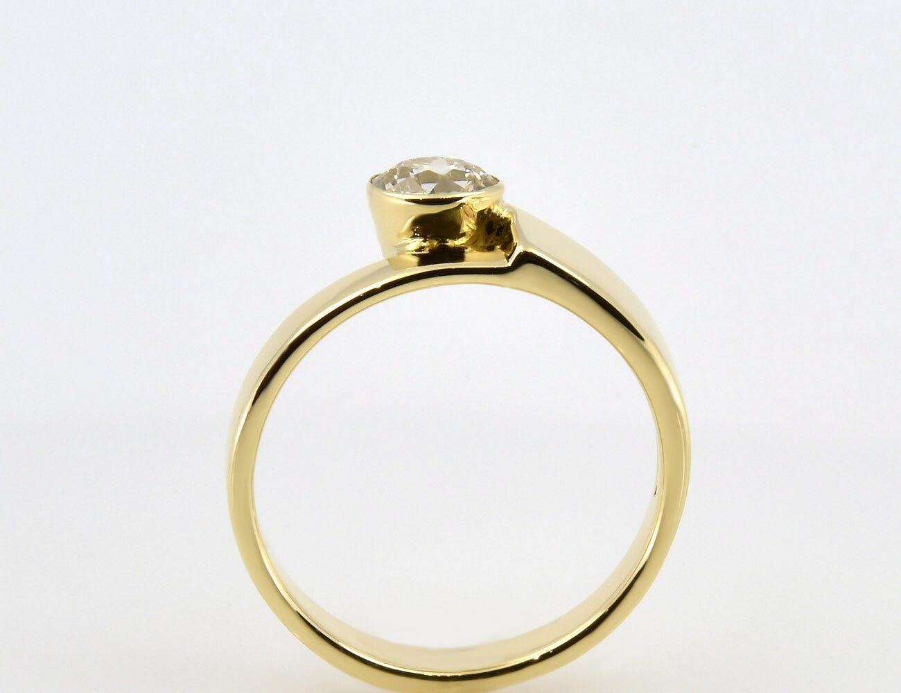 Diamant Solitär Ring 585/000 14 K Gelbgold Altschliffdiamant 0,70 ct