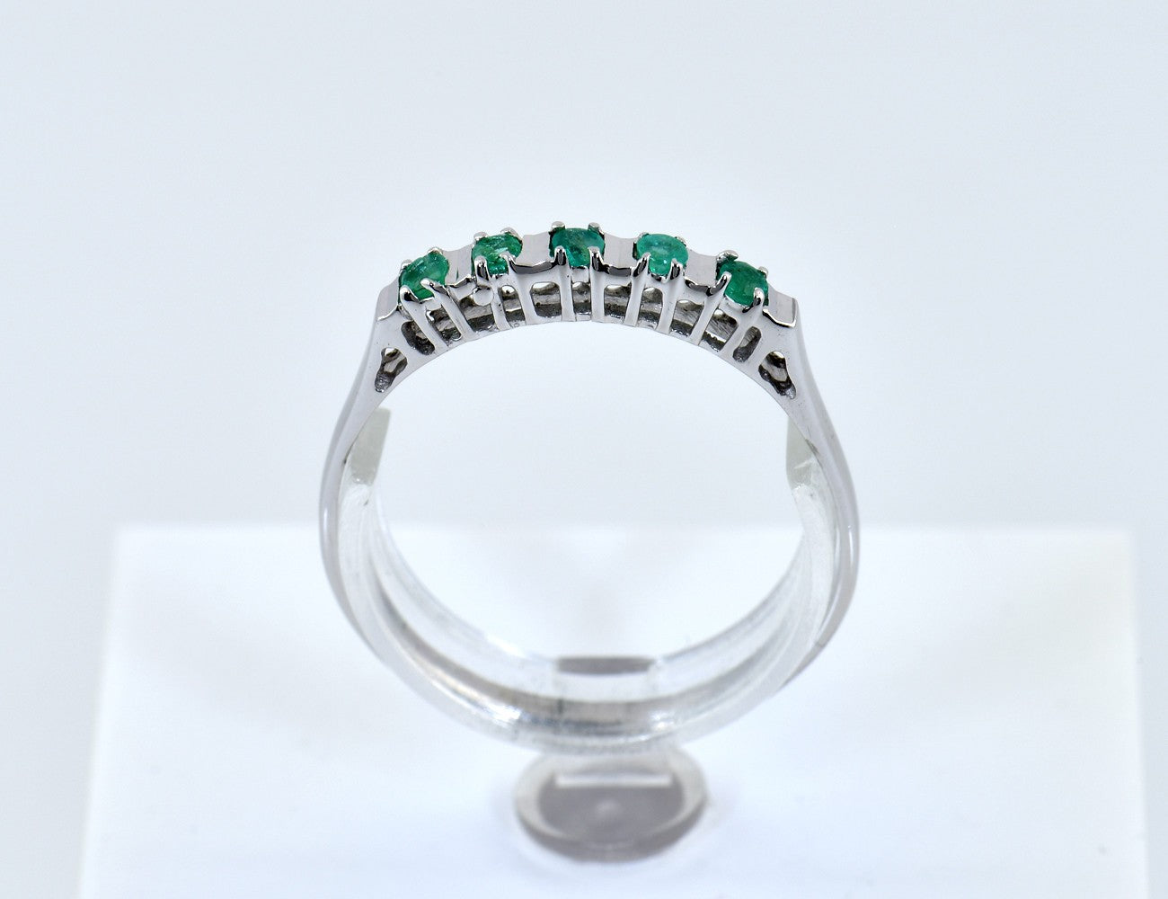 Smaragd Ring 585/000 14 K Weißgold