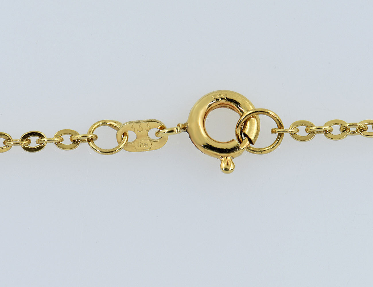 Kette Granat 333/000 8 K Gelbgold Collier, 40 cm lang