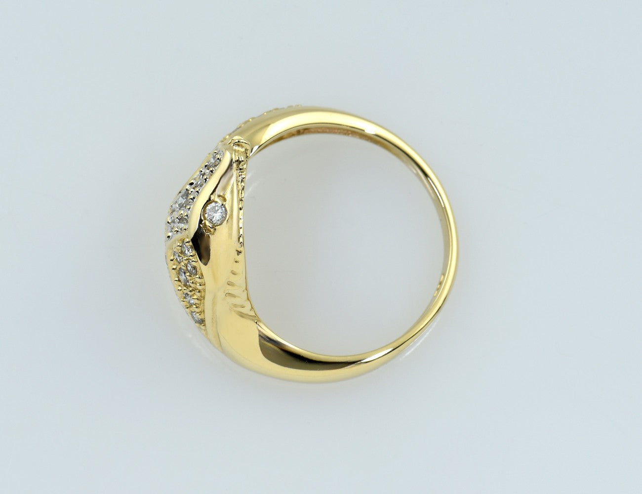 Schlangen Diamant Ring 585/000 14 K Gelbgold 27 Brillanten zus. 0,25 ct