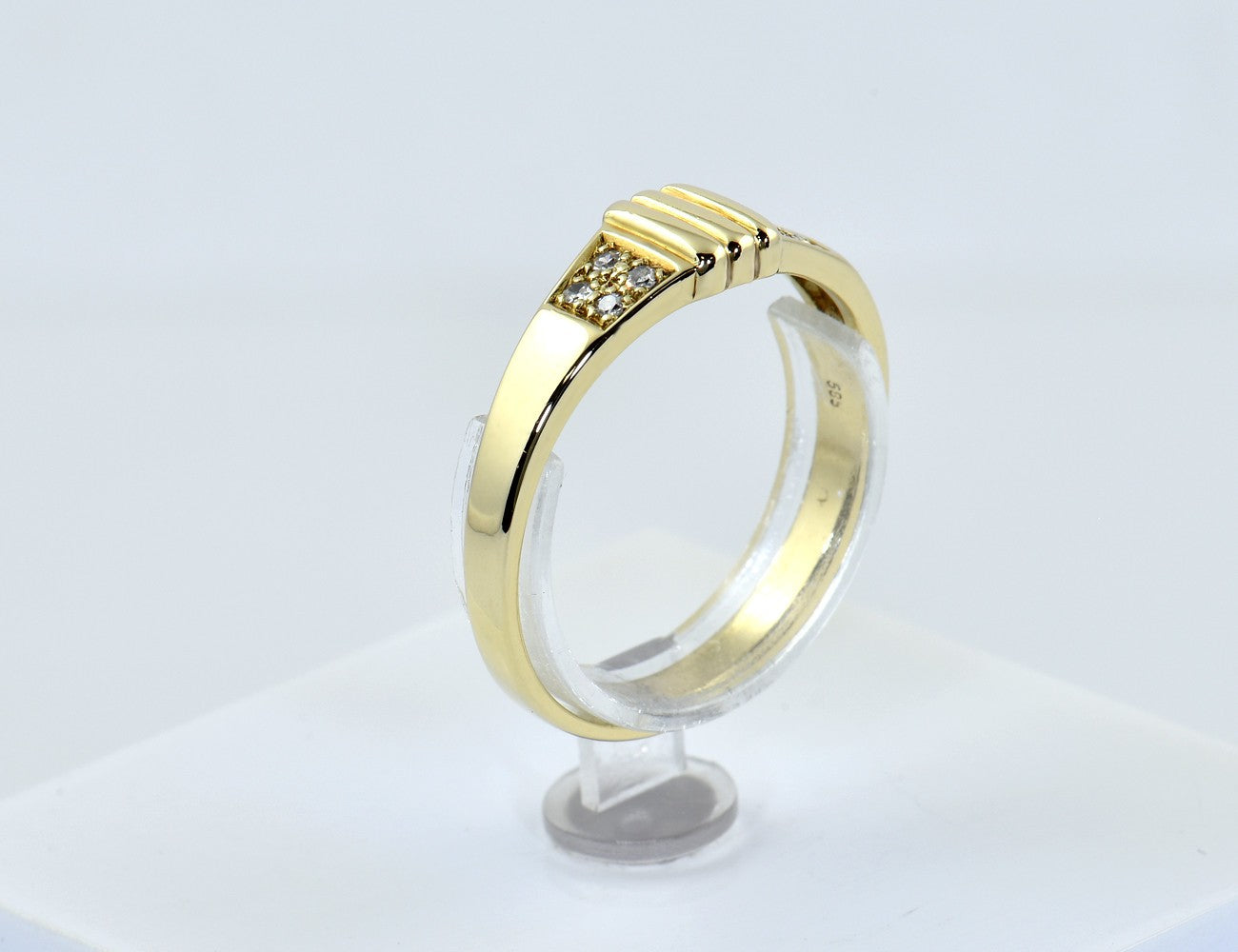 Diamant Ring 585/000 14 K Gelbgold 8 Diamant 0,08 ct