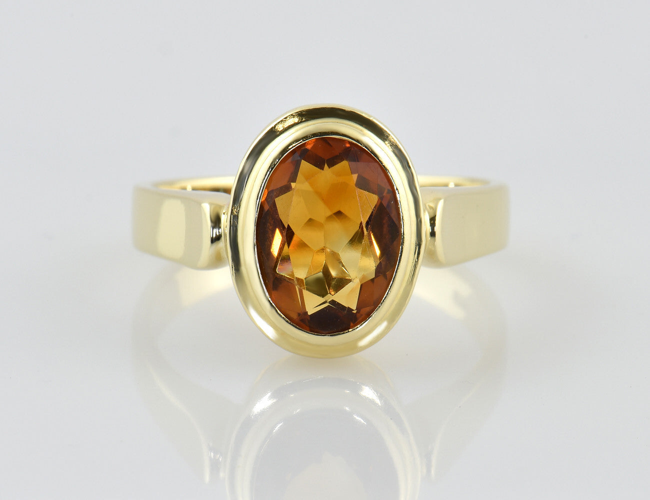 Ring Citrin 585/000 14 K Gelbgold