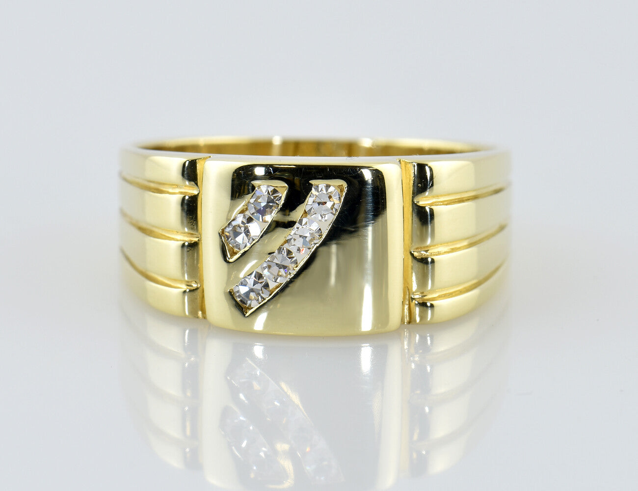 Diamant Ring 585/000 14 K Gelbgold 6 Diamanten zus. 0,20 ct