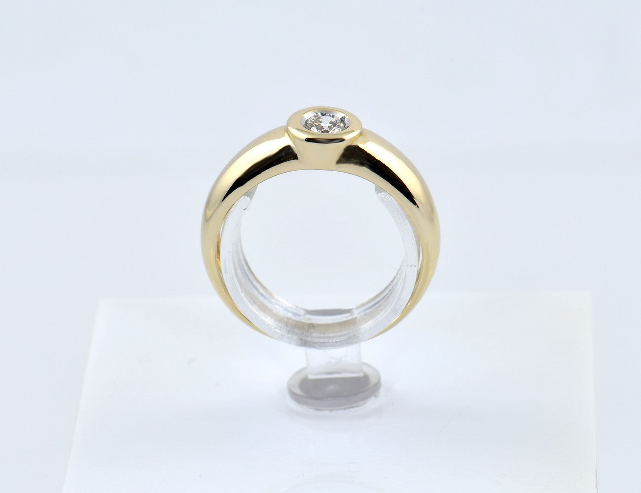 Diamant Solitär Ring 585/000 Gelbgold 14 K Brillant 0,14 ct