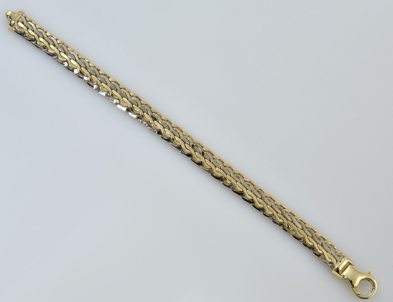 Armband 585/000 14 K Gelb- Weißgold, 19 cm lang