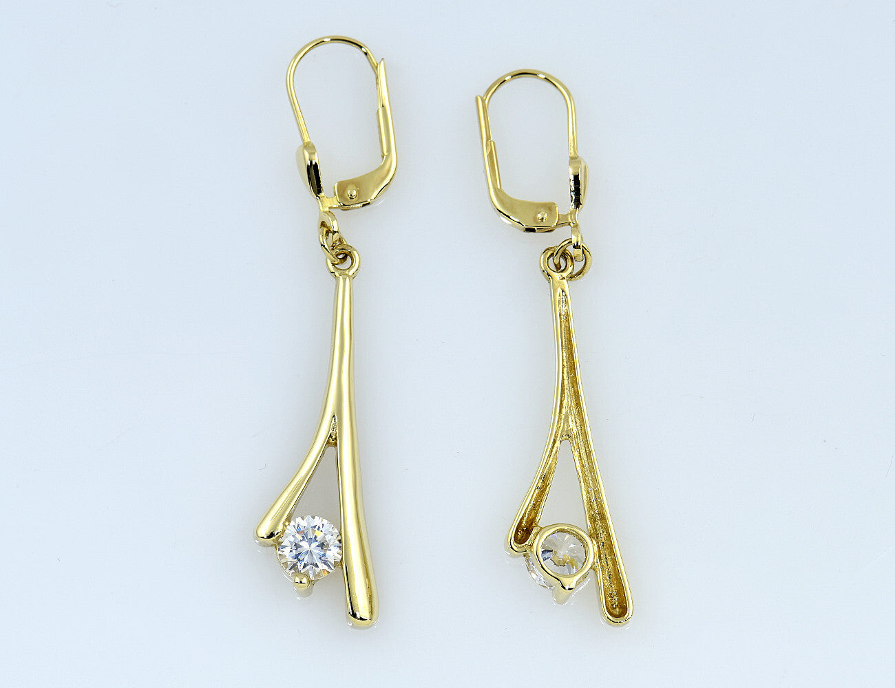 Ohrringe Ohrhänger 333/000 8 K Gelbgold, Zirkonia