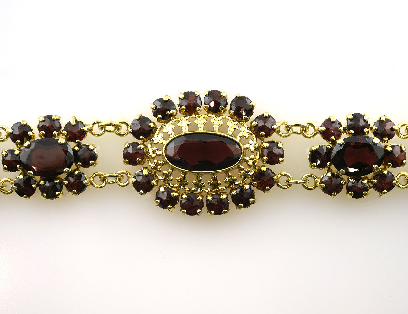 Granat Armband 19 cm 333/000 8 K Gelbgold