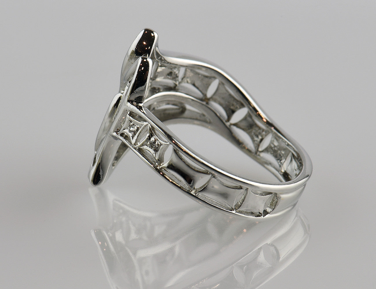 Diamant Ring 750 18 K Weißgold 10 Diamanten zus. 0,06 ct