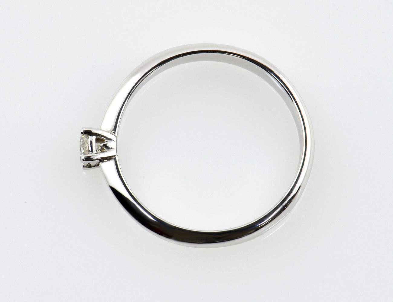 Solitär Diamant Ring 585/000 14 K Weißgold Brillant 0,16 ct