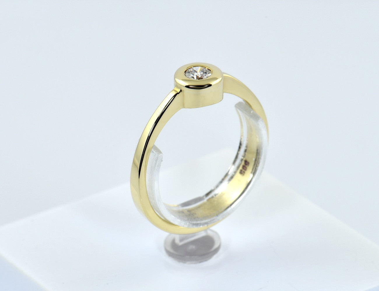 Diamant Solitär Ring 585/000 Gelbgold 14 K Brillant 0,20 ct