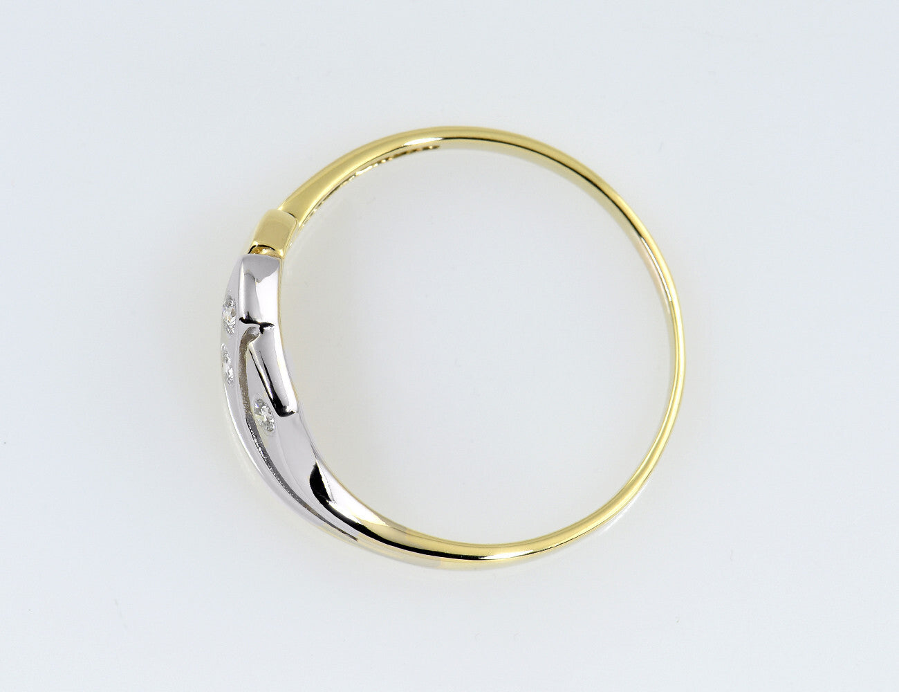 Diamant Ring 585/000 14 K Gelbgold 3 Brillanten zus. 0,07 ct