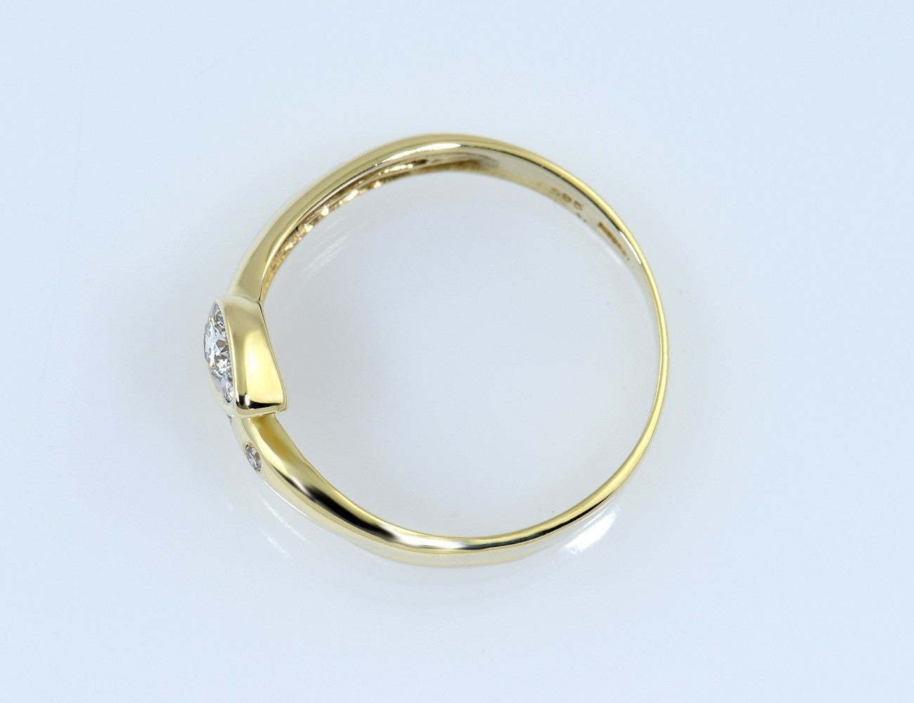 Diamant Ring 585/000 14 K Gelbgold 5 Brillanten zus. 0,20 ct