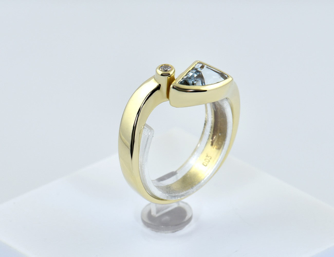 Ring Topas Diamant 585/000 14 K Gelbgold, 1 Brillant 0,03 ct