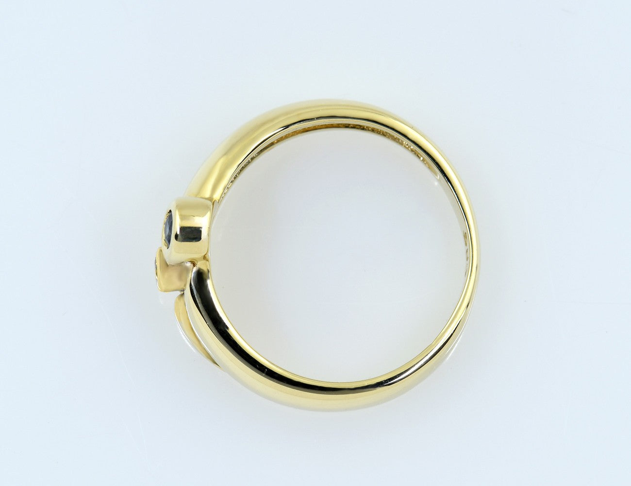 Saphir Diamant Ring 585/000 14 K Gelbgold 1 Diamant 0,015 ct
