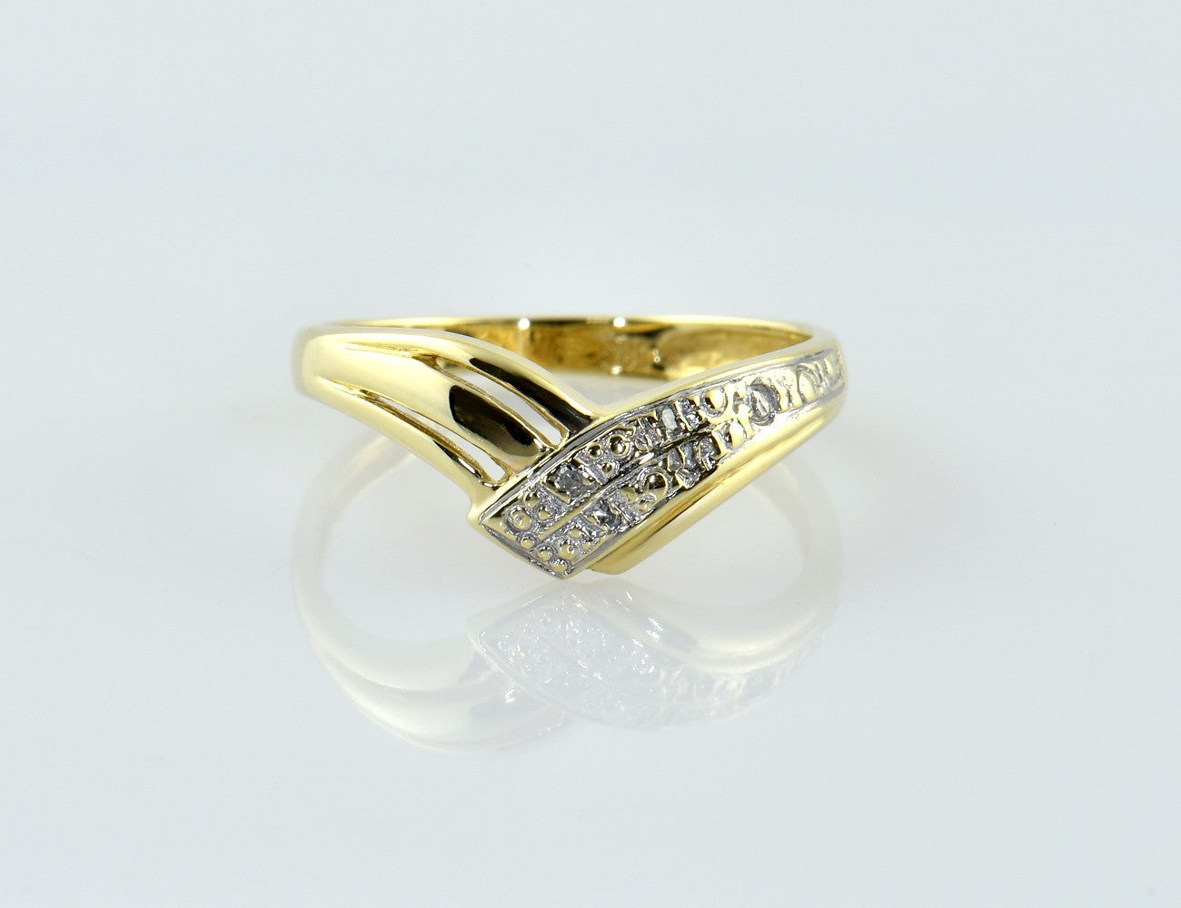 Diamant Ring 585/000 14 K Gelbgold 2 Diamanten zus. 0,02 ct