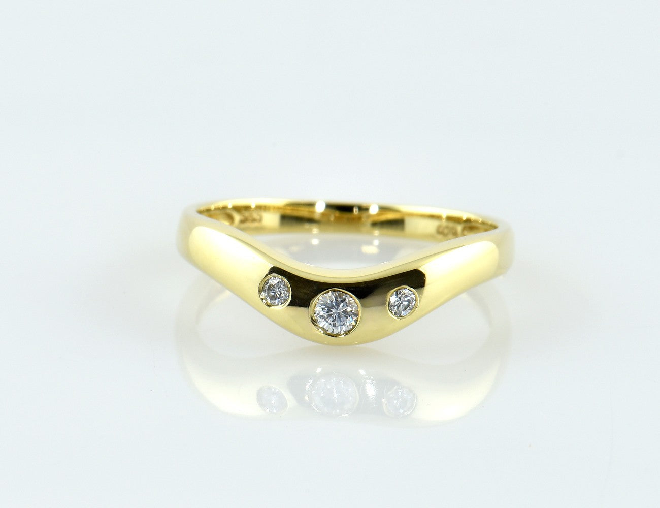 Diamant Ring 585/000 14 K Gelbgold 3 Brillanten zus. 0,10 ct