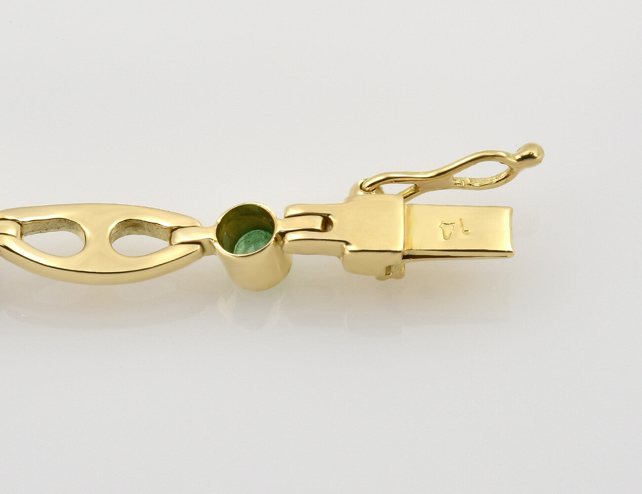 Armband 585/000 14 K Gelbgold Rubin, Saphir, Smaragd 18 cm