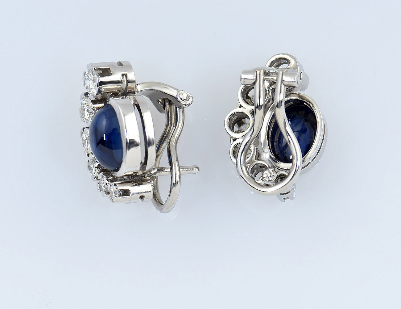 Ohrstecker Saphir 3,70 ct, Brillant 0,92 ct 750/000 18 K Weißgold