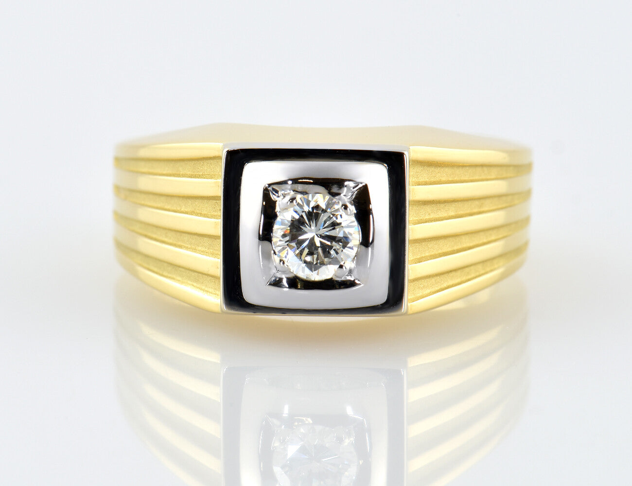 Diamant Solitär Ring 750/000 18 K Gelbgold Brillant 0,40 ct