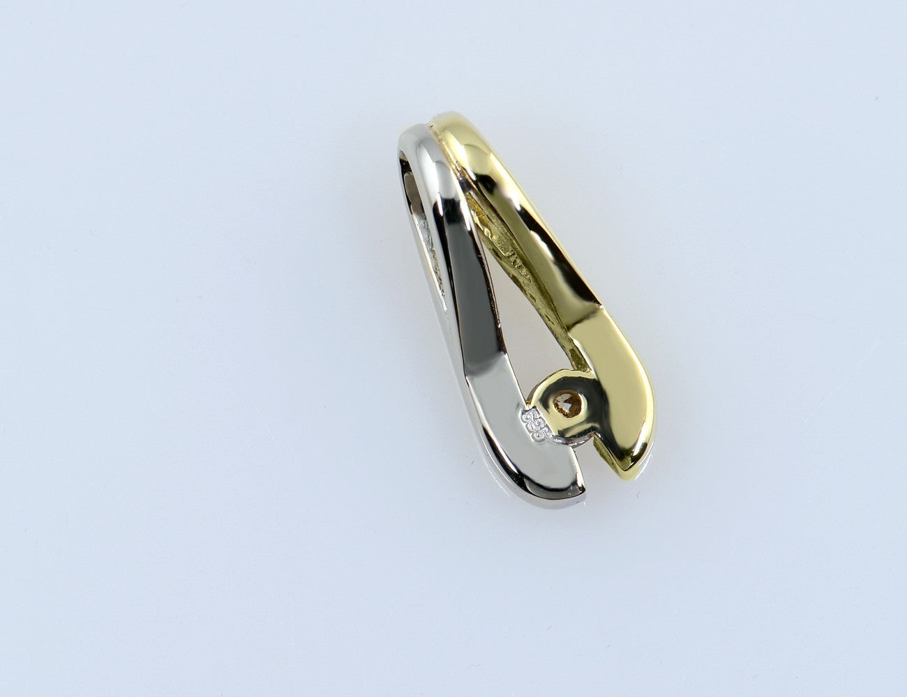 Solitär Anhänger Diamant 585/000 14 K Gelb-Weißgold Brillant 0,06 ct