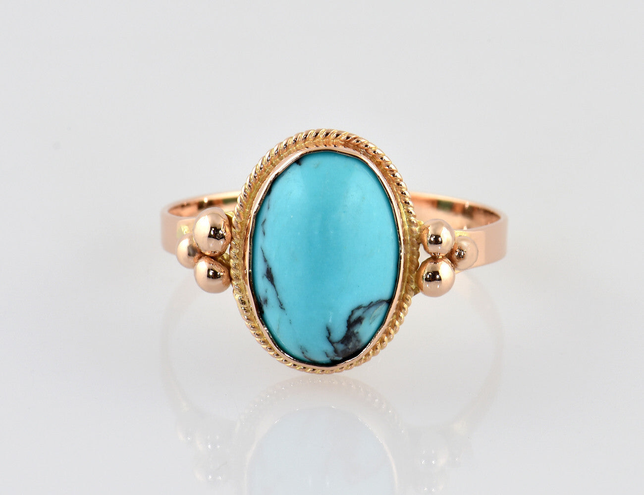 Ring Türkis 585/000 14 K Rotgold