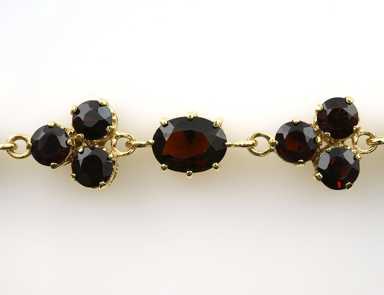 Granat Armband 18 cm 333/000 8 K Gelbgold