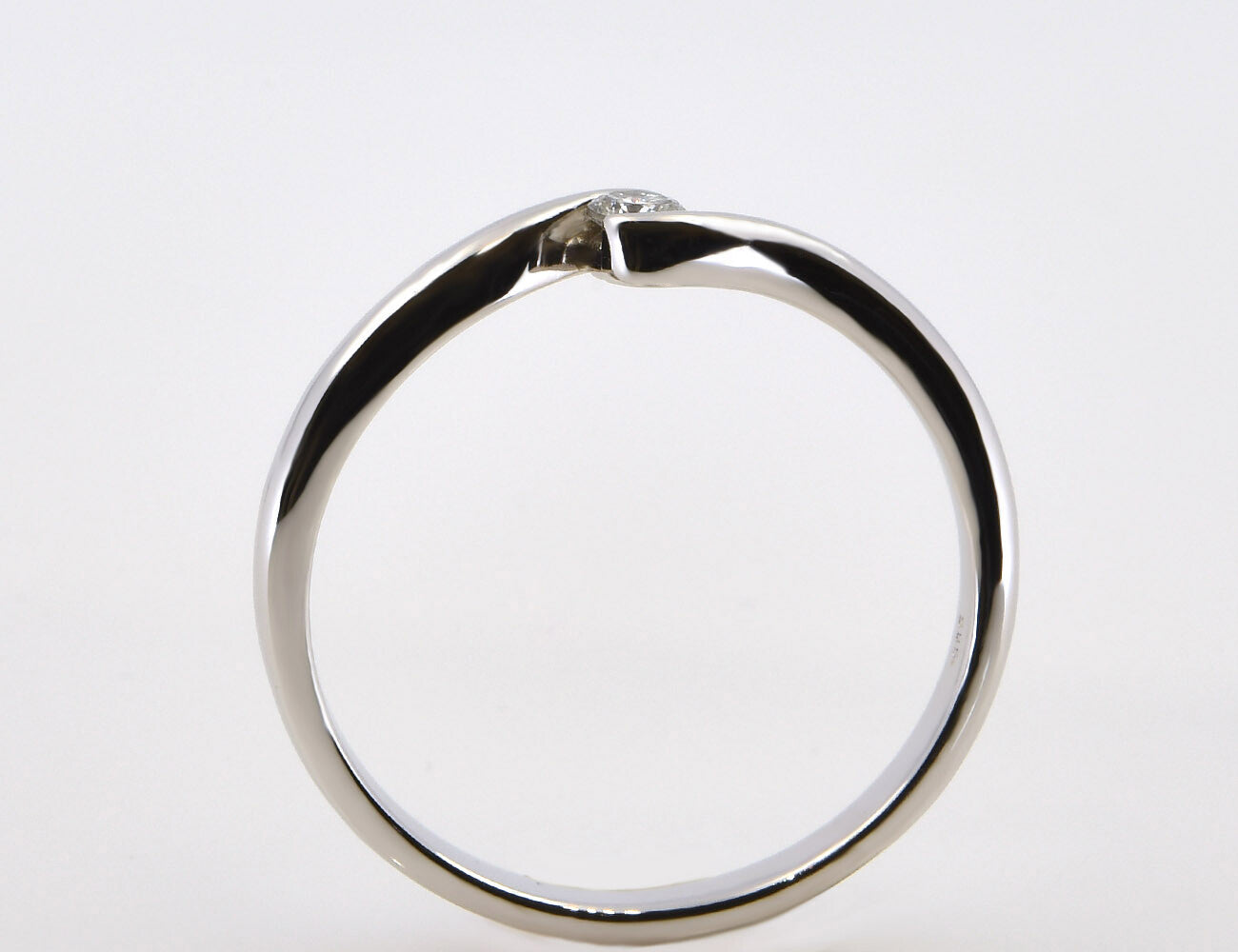 Solitär Diamant Ring 585/000 14 K Weißgold Brillant 0,09 ct