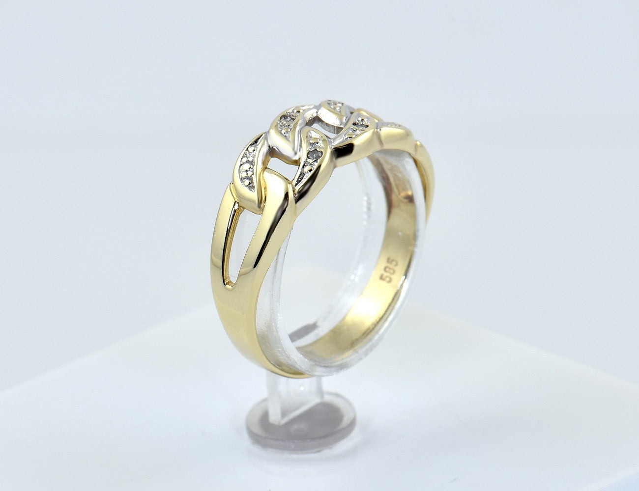 Diamant Ring 585/000 14 K Gelbgold 4 Diamant 0,02 ct