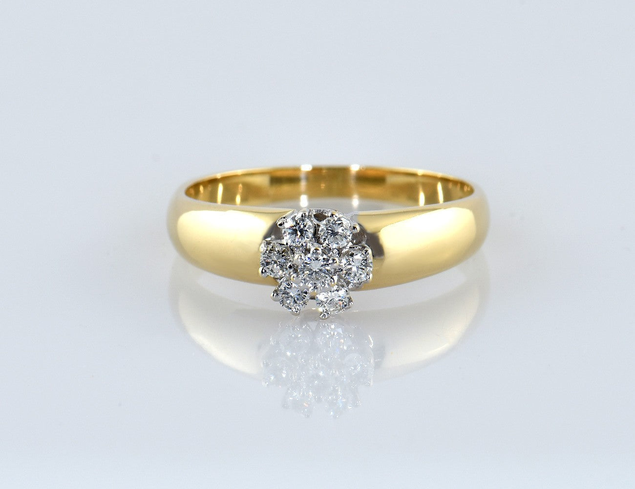 Diamant Ring 585/000 14 K Gelbgold 7 Brillanten zus. 0,20 ct