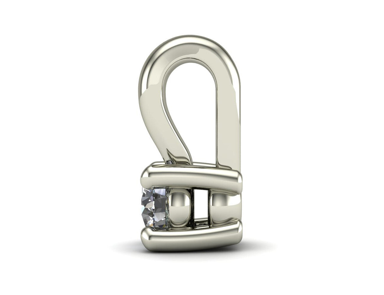 Diamant Solitär Anhänger 585/000 14 K Weißgold 1 Brillant 0,07 ct