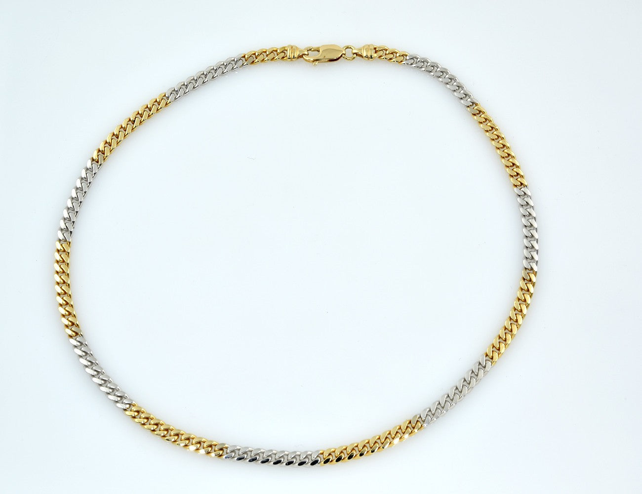 Panzerkette 42 cm 585/000 14 K Gelb- Weißgold