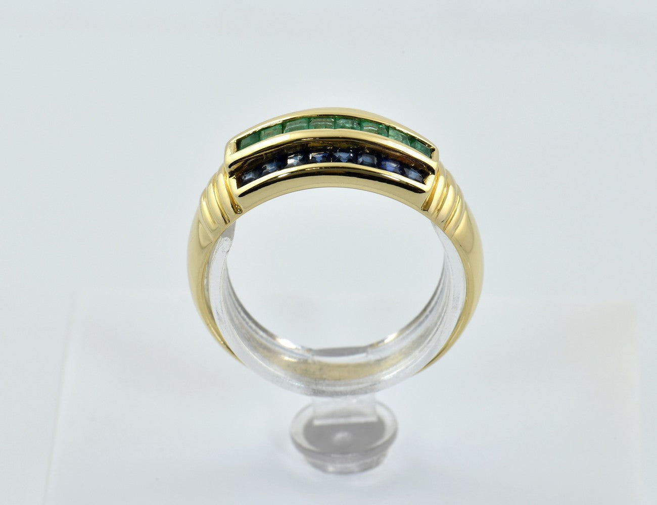 Ring Smaragd Rubin Saphir 750/000 18 K Gelbgold