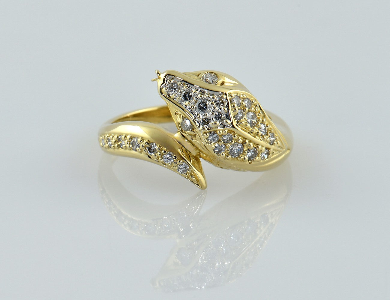 Schlangen Diamant Ring 585/000 14 K Gelbgold 27 Brillanten zus. 0,25 ct