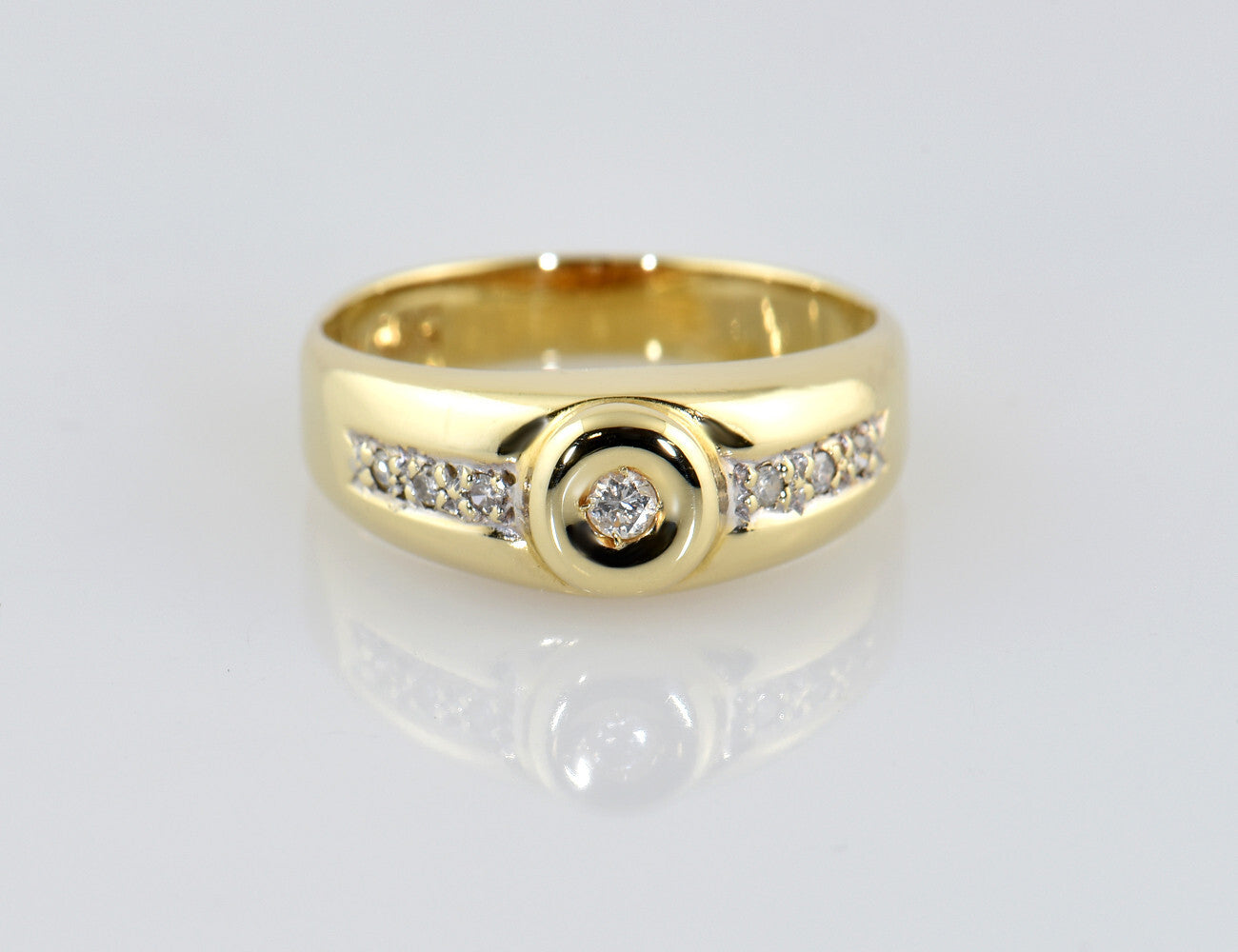 Diamant Ring 585/000 14 K Gelbgold 7 Diamanten zus. 0,10 ct