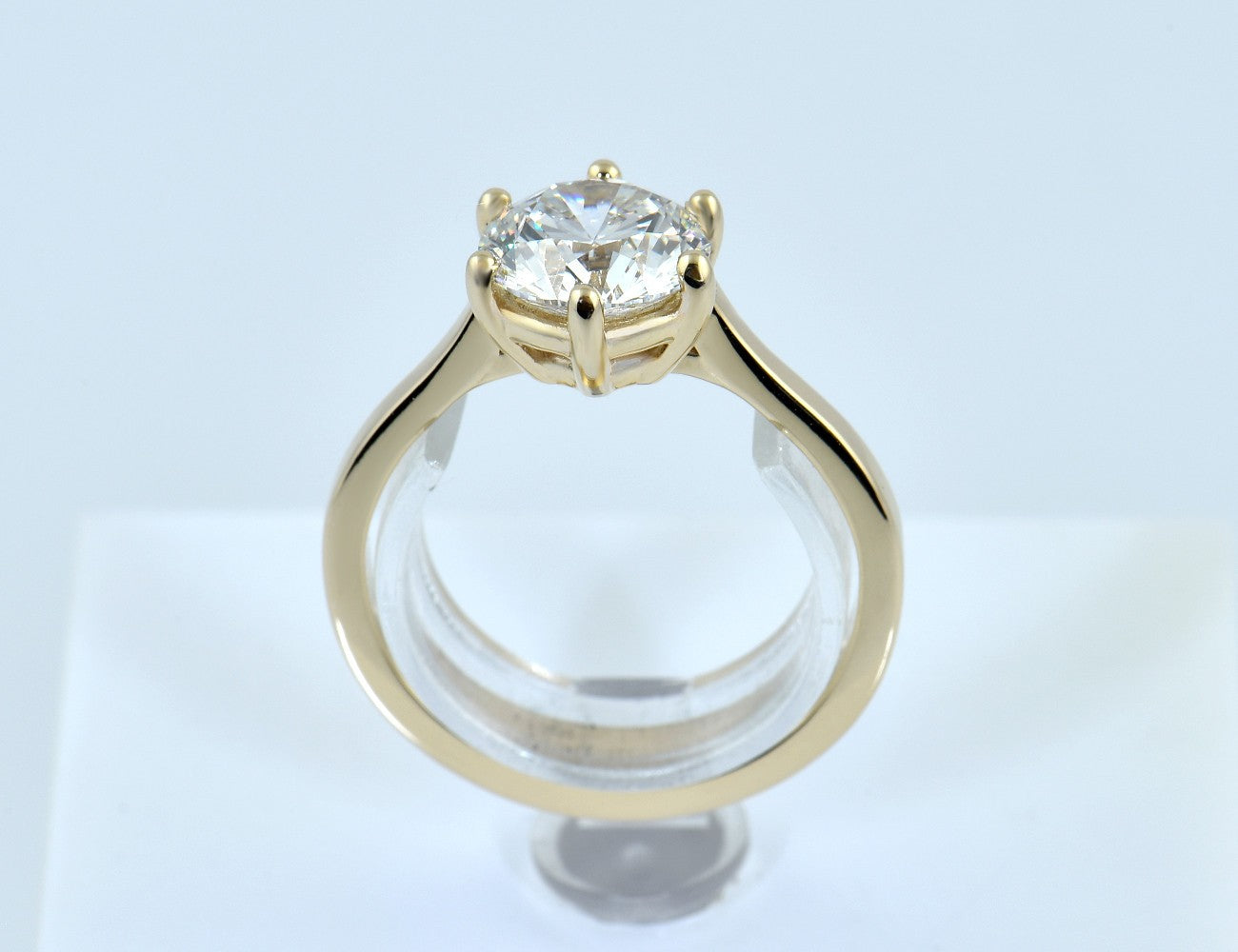 Solitär Ring 585/000 14 K Gelbgold Diamant LG 2,01 ct mit IGI Zertifikat E/VVS2
