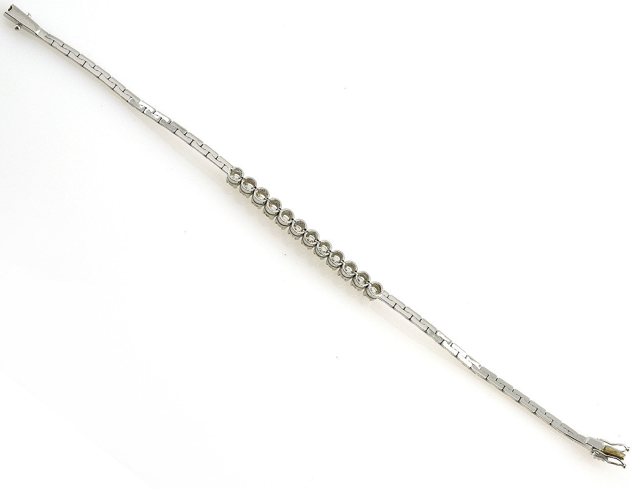 Armband 18,5 cm 585/000 14 K Weißgold 12 Diamanten zus. 1,62 ct