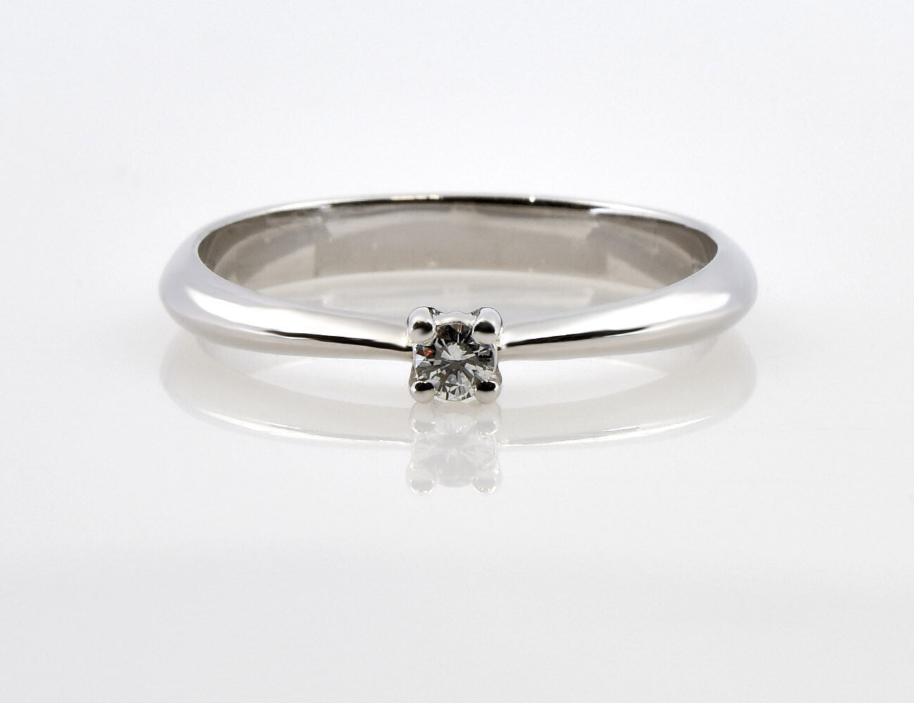 Solitär Diamant Ring 585/000 14 K Weißgold Brillant 0,06 ct