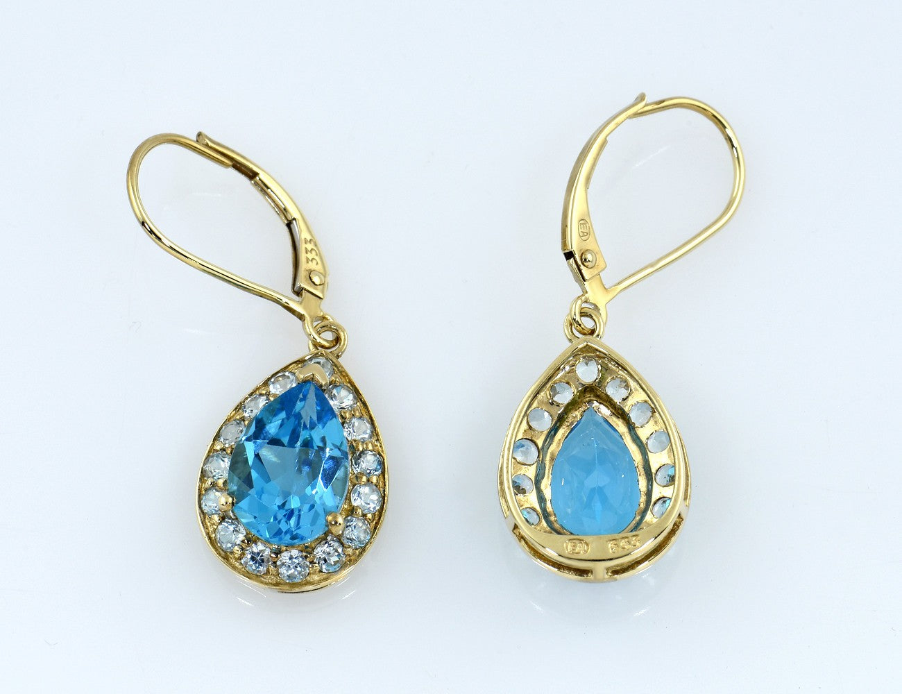 Ohrringe Ohrhänger Topas Synthese 333/000 8 K Gelbgold Zirkonia