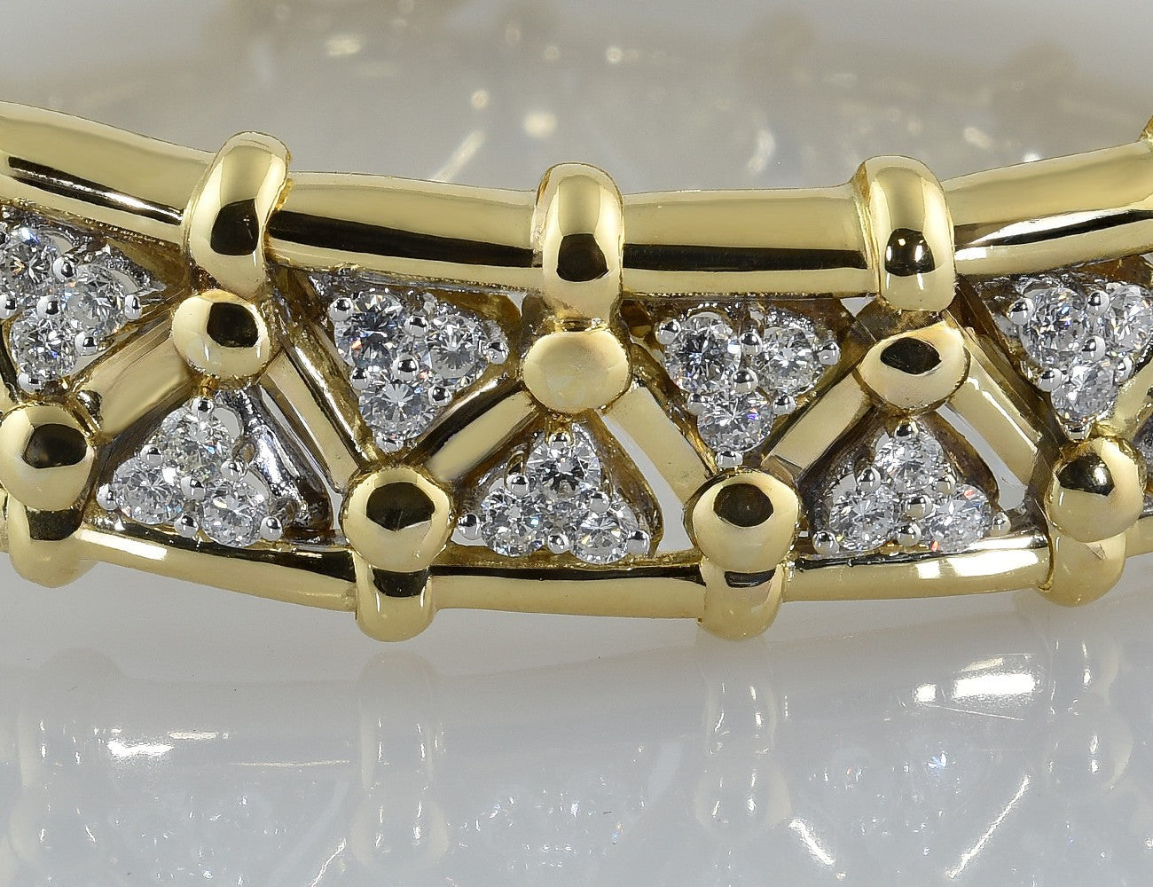 Diamant Armband 750/000 18 K Gelbgold 54 Brillanten zus. 2,50 ct 19 cm lang