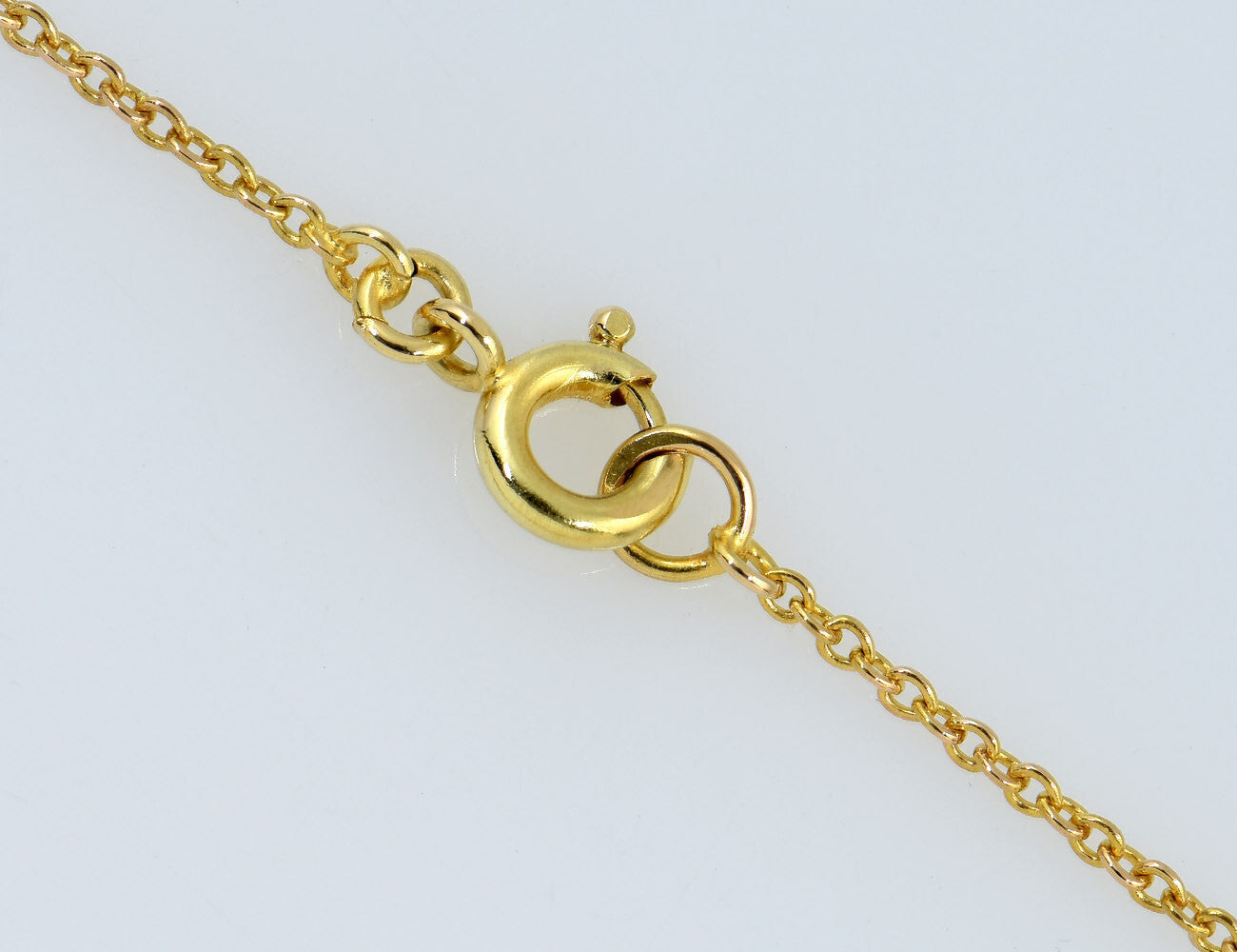 Kette 585/000 14 K Gelbgold Collier 6 Diamanten zus. 0,10 ct, 45 cm lang