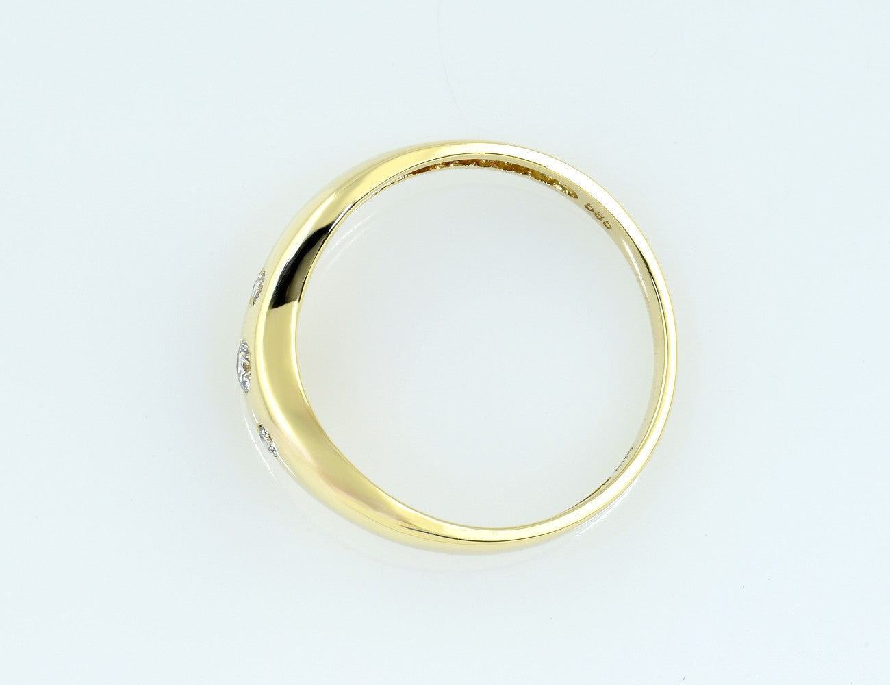 Diamant Ring 585/000 14 K Gelbgold 3 Brillanten zus. 0,10 ct