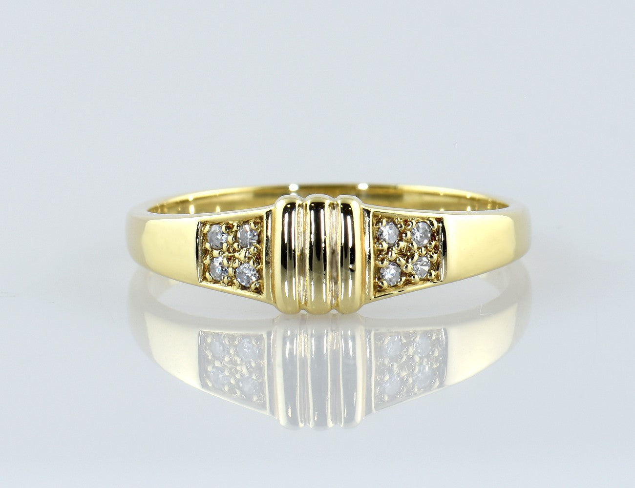 Diamant Ring 585/000 14 K Gelbgold 8 Diamant 0,08 ct