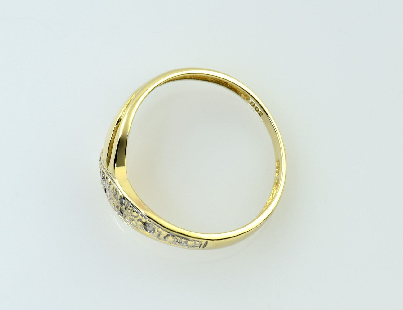 Diamant Ring 585/000 14 K Gelbgold 2 Diamanten zus. 0,02 ct